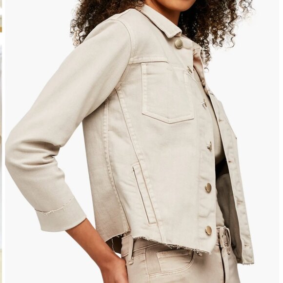 L'AGENCE - Janelle Raw Cut Slim Denim Jacket - Picture 1 of 4